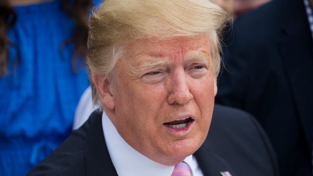 President Donald Trump speaks with children on the South Lawn of the White House in Washington, Monday, April 22, 2019, during the annual White House Easter Egg Roll. (AP Photo/Alex Brandon)