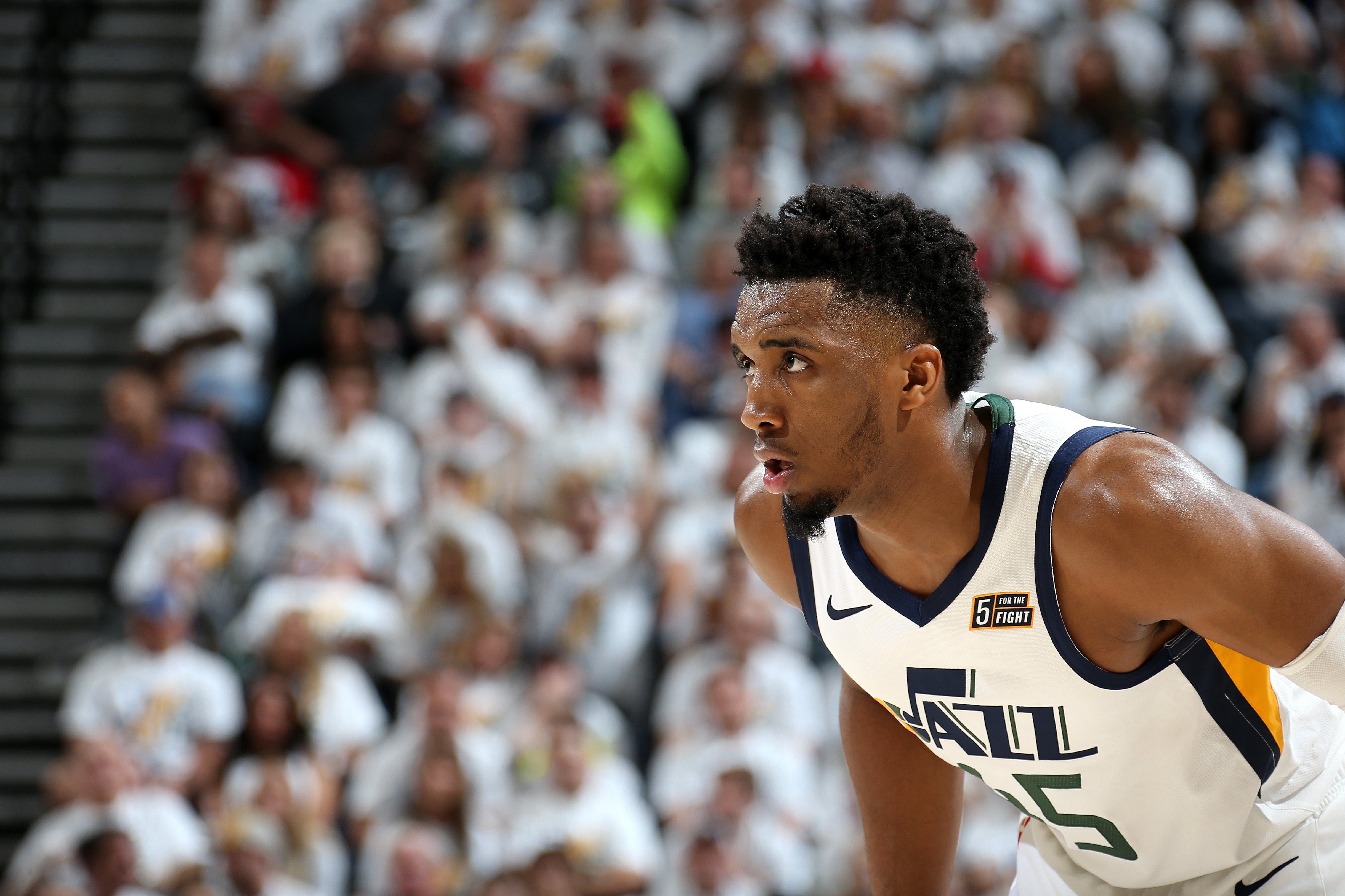 Donovan Mitchell and the Jazz live to play another day after an inspired fourth quarter against the Rockets. (Getty)