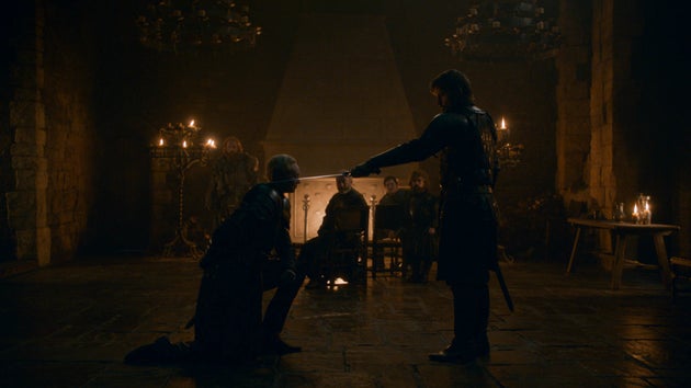 Jaime knighting Brienne in Season 8, Episode