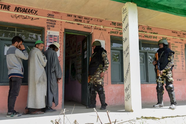 Image result for Kashmir elections voters inside booth