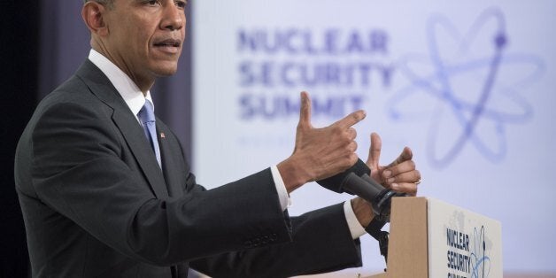 US President Barack Obama addresses a press conference during the Nuclear Security Summit at the Walter E. Washington Convention Center on Apri1 1, 2016 in Washington, DC. / AFP / SAUL LOEB (Photo credit should read SAUL LOEB/AFP/Getty Images)