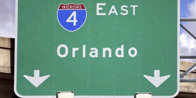 'Highway Sign pointing to Orlando, FL. Home of several family entertainment sites like Disney World, Universal Studios and S
