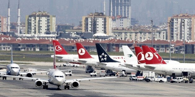 ISTANBUL, June 28, 2016 -- File photo taken on Feb. 1, 2016 shows the Ataturk Airport in Istanbul, Turkey. Two explosions hit the Ataturk Airport in Istanbul on Tuesday evening, with gunfire heard and injuries reported, CNNTurk said. (Xinhua/Cihan via Getty Images)