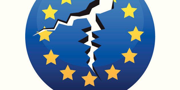Economical crisis in EU shown in it's broken symbol