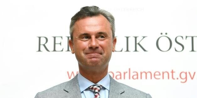 The third President of the National Council and far right FPOe presidential candidate Norbert Hofer attends a press conferenc