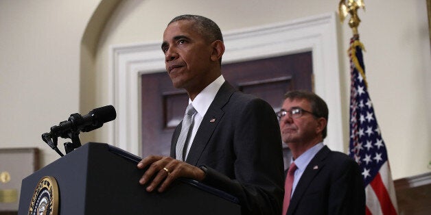 WASHINGTON, DC - JULY 06: U.S. President Barack Obama delivers a statement from the Roosevelt Room at the White House on the deployment of U.S. troops in Afghanistan July 6, 2016 in Washington, DC. Obama said more U.S. troops will remain in Afghanistan than he originally planned, leaving 8,400 U.S. troops rather than the intended 5,000. Also pictured is Secretary of Defense Ashton Carter (R). (Photo by Win McNamee/Getty Images)