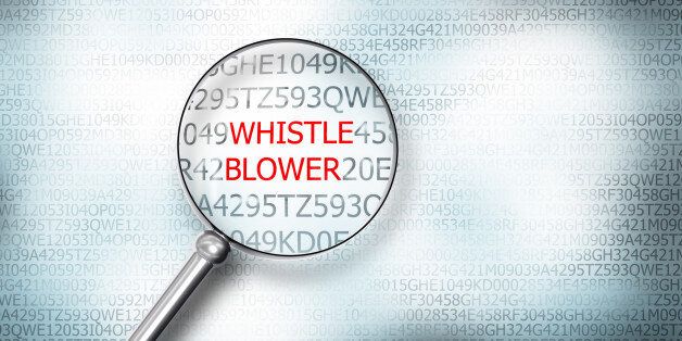 reading word whistle blower screen magnifying glass 3d illustration