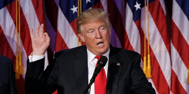 U.S. President elect Donald Trump speaks at election night rally in Manhattan, New York, U.S., November 9, 2016. REUTERS/Mike Segar