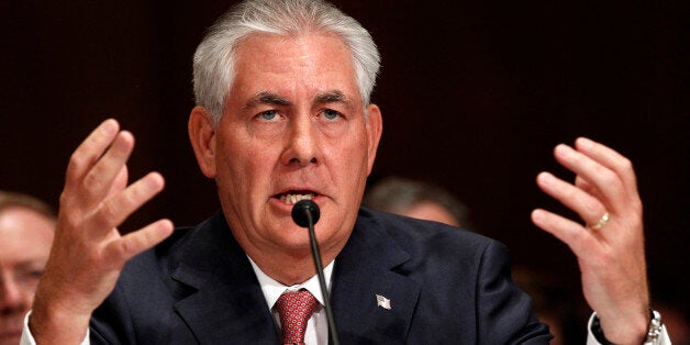 Exxon Mobil CEO and Chairman Rex Tillerson speaks as he and other top oil and gas industry executives testify during a Senate