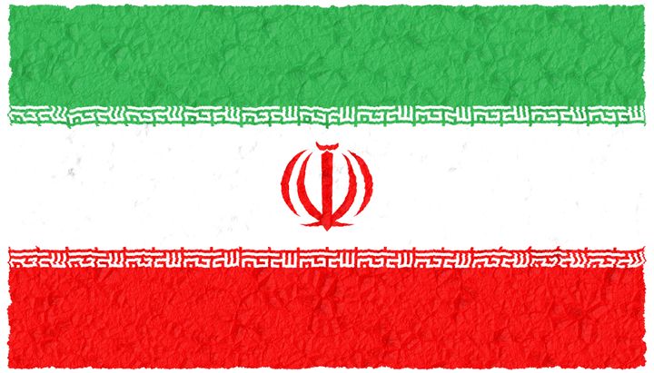crumple grunge flag of iran