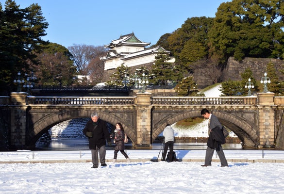 Photos: Heaviest snowstorm in years cuts power, delays travel in Tokyo