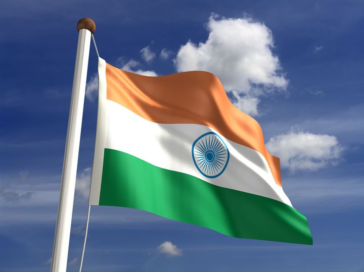 india flag with clipping path 