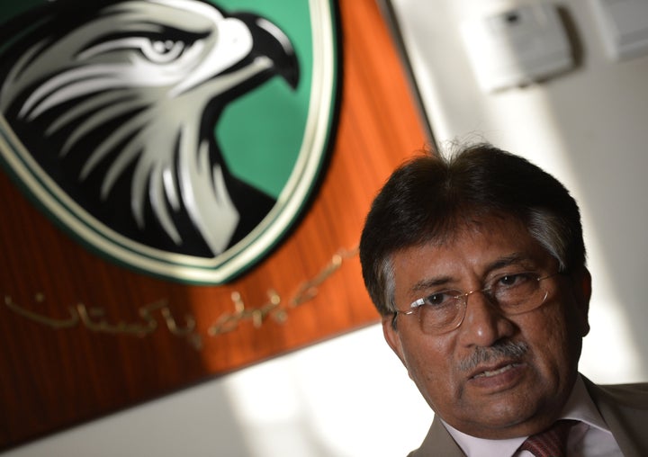Pakistan's former military ruler Pervez Musharraf speaks during an interview with AFP at his residence in the Gulf emirate of