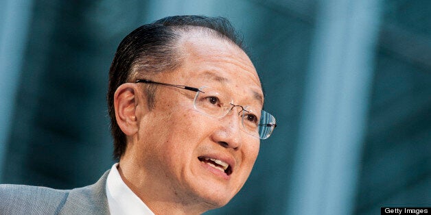 WASHINGTON, DC - APRIL 18: Jim Young Kim speaks during the Girl Rising: A Rally for Girls and Women screening at The World Bank on April 18, 2013 in Washington, DC. (Photo by Kris Connor/Getty Images)