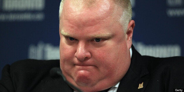 TORONTO, ON - MAY 31: Toronto Mayor Rob Ford addresses the media on some positive developments in the TCHC. The Mayor would n
