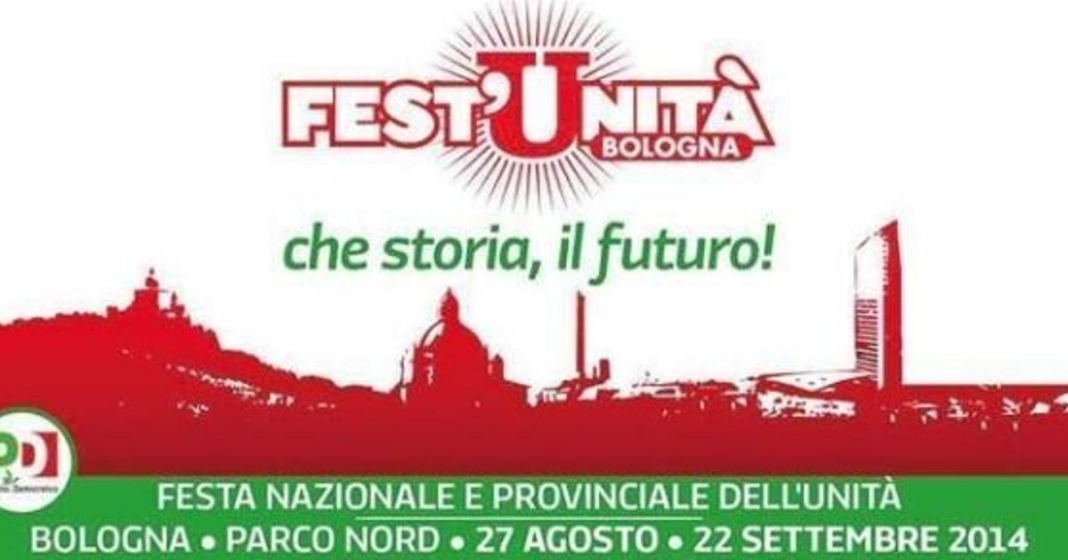 Festa dell'Unità Bologna nel manifesto con i simboli storici della