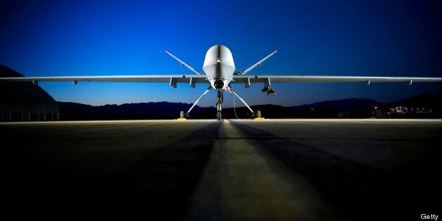 June 19, 2008 - An MQ-9 Reaper sits on the flightline at Creech Air Force Base, Nevada. The Reaper is capable of carrying both precision-guided bombs and air-to-ground missiles. 