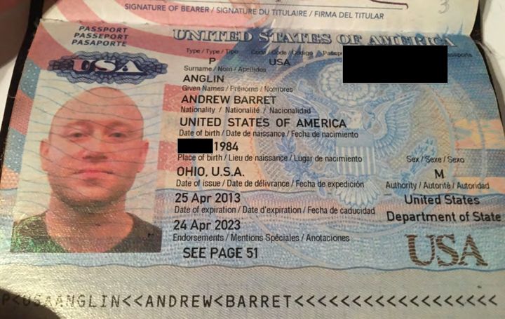 Neo-Nazi Andrew Anglin's passport