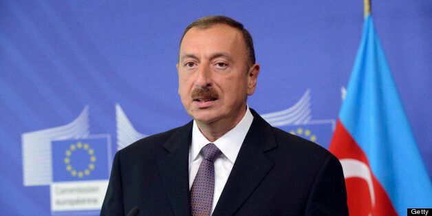 AZerbaidjan's president Ilham Aliyev gives a press conference after a meeting with European Union commission president at the EU Commission headquarters in Brussels, on June 21, 2013. AFP PHOTO THIERRY CHARLIER (Photo credit should read THIERRY CHARLIER/AFP/Getty Images)