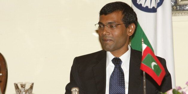 INDIA - DECEMBER 24: Mohamed Nasheed, President of Maldives in New Delhi, India ( Nasheed is in India for a three-day official visit ) (Photo by Sipra Das/The India Today Group/Getty Images)