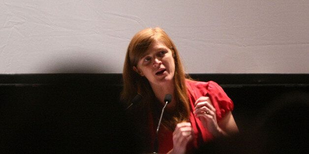 NEW YORK - JUNE 18: Author Samantha Power addresses the audience during the HBO documentary screening of 'Sergio' at United Nations on June 18, 2009 in New York City. (Photo by Michael Loccisano/Getty Images for HBO)