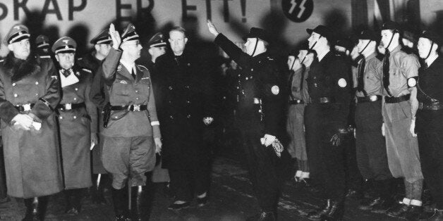 NORWAY - JANUARY 02: Himmler Making The Nazi Salute At Oslo In Norway On January 2Nd 1941 (Photo by Keystone-France/Gamma-K