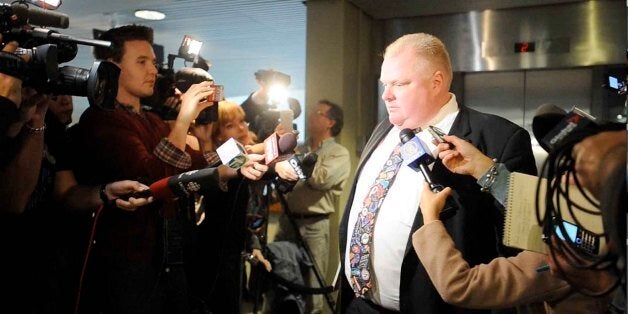 TORONTO, ON - NOVEMBER 5: Toronto Mayor Rob Ford has admitted to smoking crack cocaine while surrounded by media, November 5, 2013. (Vince Talotta/Toronto Star via Getty Images)