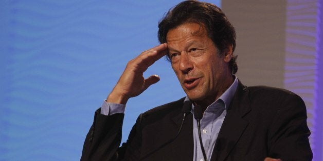 NEW DELHI, INDIA - DECEMBER 7: Imran Khan, Chairman, Pakistan Tehreek-E-Insaf during an interaction session on the second day