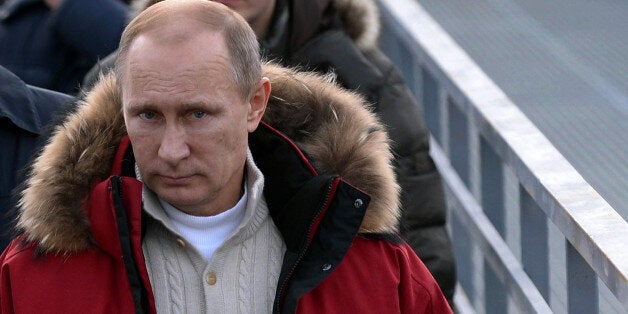 Russia's President Vladimir Putin visits the 'RusSki Gorki' Jumping Center at the Krasnaya Polyana resort near the Black Sea