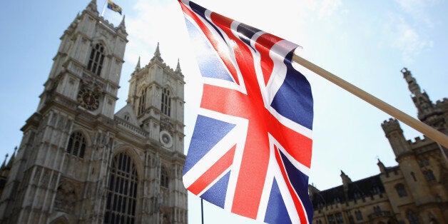 LONDON, ENGLAND - APRIL 27: A Union Jack flies outside Westminster Abbey on April 27, 2011 in London, England. With only two