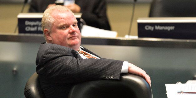 Toronto, ON - November 14 - Mayor Ford sits in Council.Mayor Rob Ford attends a City Council meeting while sparks continue to fly over his ongoing controversy.November 14, 2013 (Richard Lautens/Toronto Star via Getty Images)