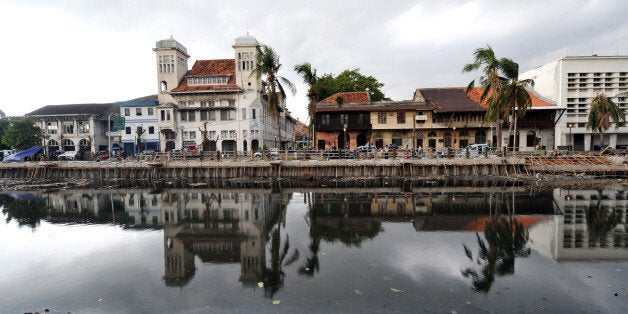 TO GO WITH 'INDONESIA-HISTORY-CONSTRUCTION-TOURISM-NETHERLANDS' By Alvin Darnalika Soejarjo
A view of old buildings at Kali