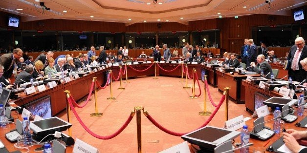 BRUSSELS, BELGIUM- MAY 12: European Union Foreign Affairs Ministers meeting is held at the headquarter in the capital Brussel