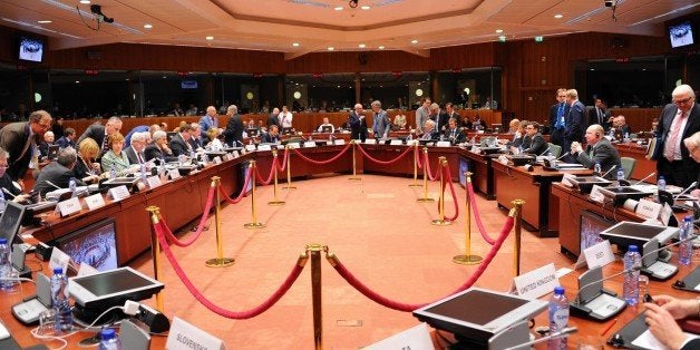 BRUSSELS, BELGIUM- MAY 12: European Union Foreign Affairs Ministers meeting is held at the headquarter in the capital Brussels, Belgium on May 12, 2014. (Photo by Dursun Aydemir/Anadolu Agency/Getty Images)