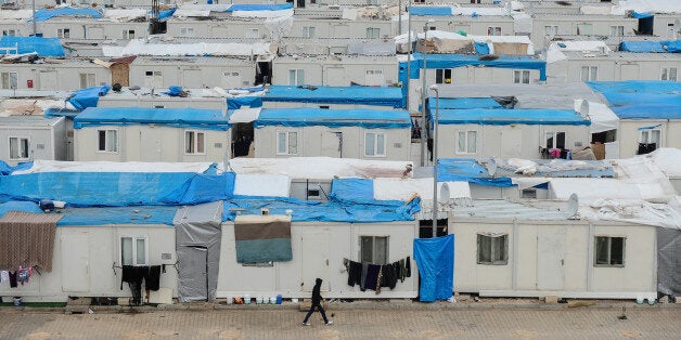 KILIS, TURKEY - JANUARY 22: A view of the Oncupinar Container city including social facilities, school, vocational courses, h