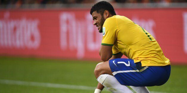 Brazil's forward Hulk is seen during a Group A football match between Brazil and Croatia at the Corinthians Arena in Sao Paulo during the 2014 FIFA World Cup on June 12, 2014. AFP PHOTO / FABRICE COFFRINI (Photo credit should read FABRICE COFFRINI/AFP/Getty Images)