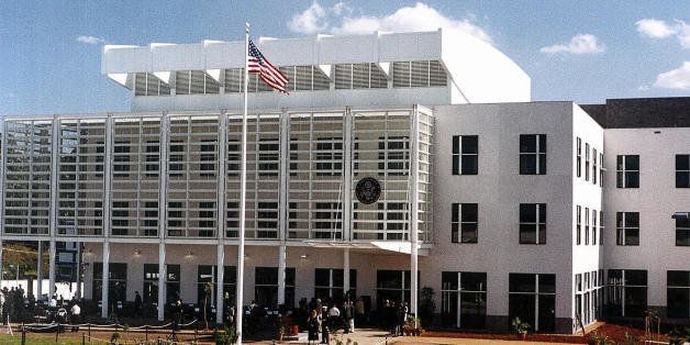 Nairobi, KENYA: Picture shows a general view of the American embassy in Nairobi taken in June, 2004. Two female passengers of a US embassy vehicle were shot dead in Nairobi, 27, January 2007 during a carjacking. The pair, beleived to be US citizens and mother and wife to a US embassy official, were among four occupants in the car waiting for a colleague when the attackers struck. AFP PHOTO/STRINGER (Photo credit should read STRINGER/AFP/Getty Images)