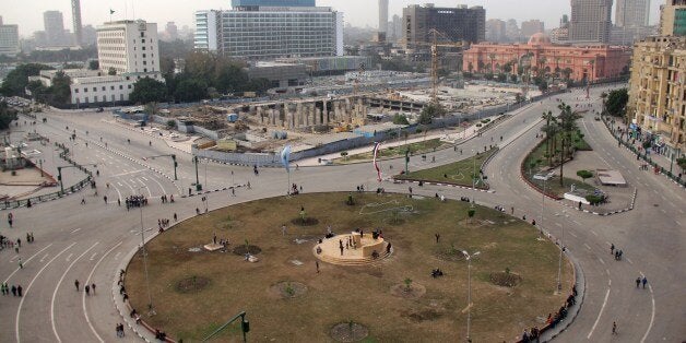 A general view taken on January 26, 2014 shows Cairo's Tahrir square the day after thousands of demonstrators protested in the square chanting slogans backing General Abdel Fattah al-Sisi, as police clashed with Islamists and activists elsewhere. Nearly 50 people died in weekend clashes between supporters and opponents of Egypt's military, as media outlets hailed rallies urging the army chief to run for the presidency. AFP PHOTO / AHMED TARANH (Photo credit should read AHMED TARANH/AFP/Getty Images)