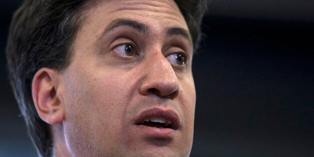 PURFLEET, ENGLAND - MAY 27: Ed Miliband, the leader of the Labour Party, addresses an audience at 'The Backstage Centre' on May 27, 2014 in Purfleet, England. Mr Miliband spoke on his strategy for rebuilding trust in politics following the local council and European elections which saw a surge in support for the UK Independence Party. (Photo by Oli Scarff/Getty Images)