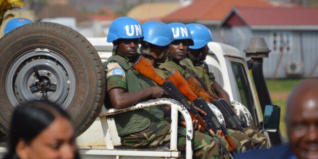 JUBA, SOUTH SUDAN - AUGUST 12: United Nation peacekeeping forces and UN Security Council ambassadors visit Juba, South Sudan on 12 August, 2014. (Photo by Samir Bol/Anadolu Agency/Getty Images)