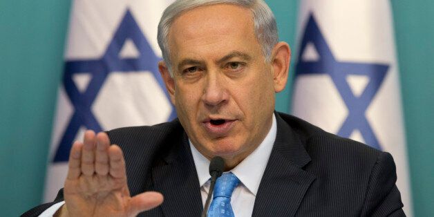 Israeli Prime Minister Benjamin Netanyahu gestures as he speaks during a press conference at the prime minister's office in Jerusalem, Wednesday, Aug. 27, 2014. Israel's prime minister declared victory Wednesday in the recent war against Hamas in the Gaza Strip, saying the military campaign had dealt a heavy blow and a cease-fire deal gave no concessions to the Islamic militant group.(AP Photo/Sebastian Scheiner)