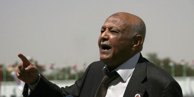 Yemeni Prime Minister Mohammed Basindawa speaks during a celebration in the capital Sanaa on September 26, 2012, marking the 50th anniversary of the uprising that overthrew the imamate -- the Zaidi Shiite theocracy that ruled the north before the establishment of the republic. In comments intended mainly for leaders from the former South Yemen who have been living in exile since 1994 after they failed to break away from the North, Yemeni President Abdrabuh Mansur Hadi said that he is ready for dialogue with militants of Al-Qaeda, but only if they give up their weapons and show repentance. AFP PHOTO/MOHAMMED HUWAIS (Photo credit should read MOHAMMED HUWAIS/AFP/GettyImages)