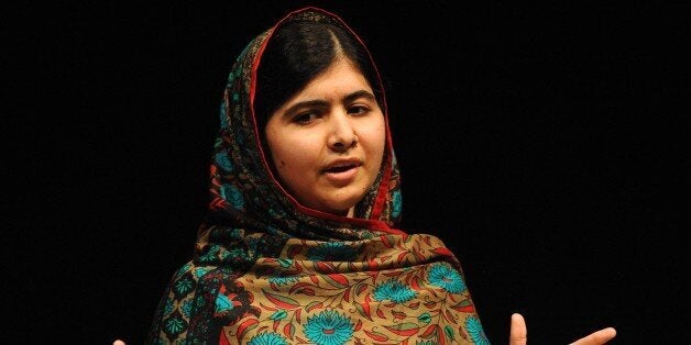 Malala Yousafzai speaks during a media conference at the Library of Birmingham, in Birmingham, England, Friday, Oct. 10, 2014, after she was named as winner of The Nobel Peace Prize. The Nobel Peace Prize 2014, is awarded jointly to Malala Yousafzai of Pakistan and Kailash Satyarthi of India, for risking their lives to fight for childrenâs rights. Malala was shot in the head by a Taliban gunman two-years ago in Pakistan for insisting that girls have the right to an education. Birmingham, England, Friday, Oct. 10, 2014. (AP Photo/Rui Vieira)