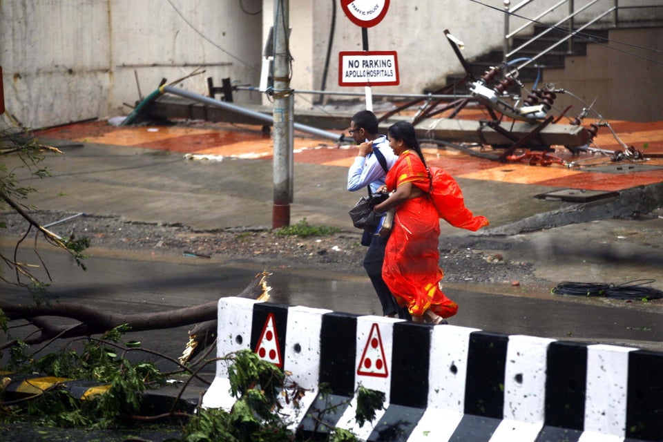 Cyclone Hudhud Hits Coast Of Andhra Pradesh