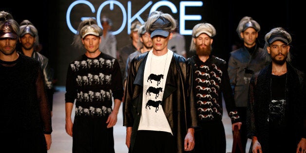 ISTANBUL, TURKEY - OCTOBER 13: Models walk the runway at the Hatice Gokce show during Mercedes Benz Fashion Week Istanbul SS