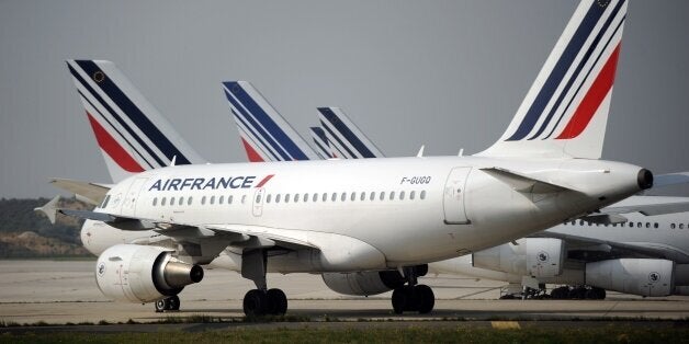 Air France planes are parked on the tarmac of Charles de Gaulle airport on September 24, 2014 in Roissy during an Air France pilots strike. AFP PHOTO / STEPHANE DE SAKUTIN (Photo credit should read STEPHANE DE SAKUTIN/AFP/Getty Images)