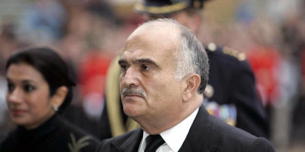 DELFT, NETHERLANDS: Prince Hassan of Jordan arrives at the Nieuwe Kerk church in Delft, 11 December 2004 for the funeral ceremony of Dutch Prince Bernhard. A funeral service for Prince Bernhard, father of Queen Beatrix of The Netherlands, started in Delft with fighter jets flying over the church in an evocation of the prince's wartime military service. AFP PHOTO/TOUSSAINT KLUITERS (Photo credit should read TOUSSAINT KLUITERS/AFP/Getty Images)