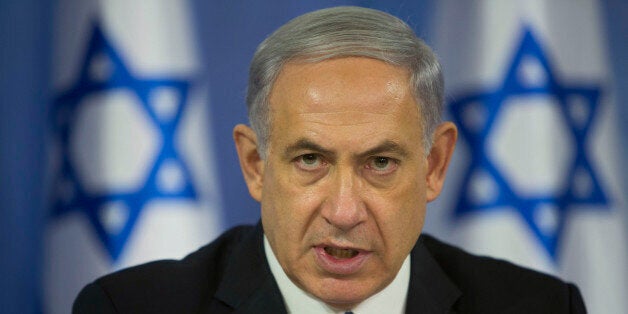 Israeli Prime Minister Benjamin Netanyahu speaks to the media during a press conference at the defense ministry in Tel Aviv,