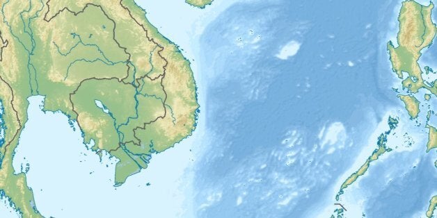 File:South China Sea location map.svg for country borders (CC-BY-SA-3.0-DE) by NordNordWest/Wikipedia | File:South China Sea location map. ...
