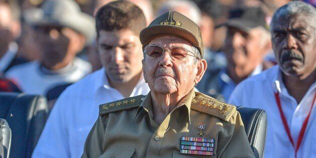 Cuban President Raul Castro during a ceremony to mark the 118th anniversary of the fall in combat of General Antonio Maceo and his assistant Panchito Gomez Toro and the 25th anniversary of Operation Tribute, on December 7, 2014. AFP PHOTO/Yamil LAGE (Photo credit should read YAMIL LAGE/AFP/Getty Images)
